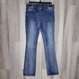 🛍Wallflower Womens 9 Legendary Fit‎ Jeans Med Wash Straight Leg Mid Rise Denim